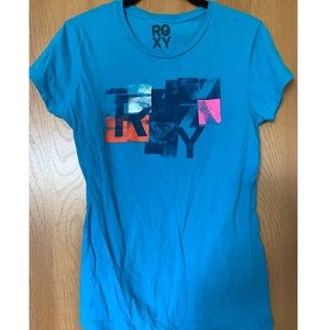 ROXY blue short sleeve top
